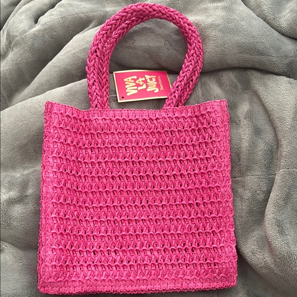 Juicy Couture Pink Woven Tote Bag - Picture 2 of 3